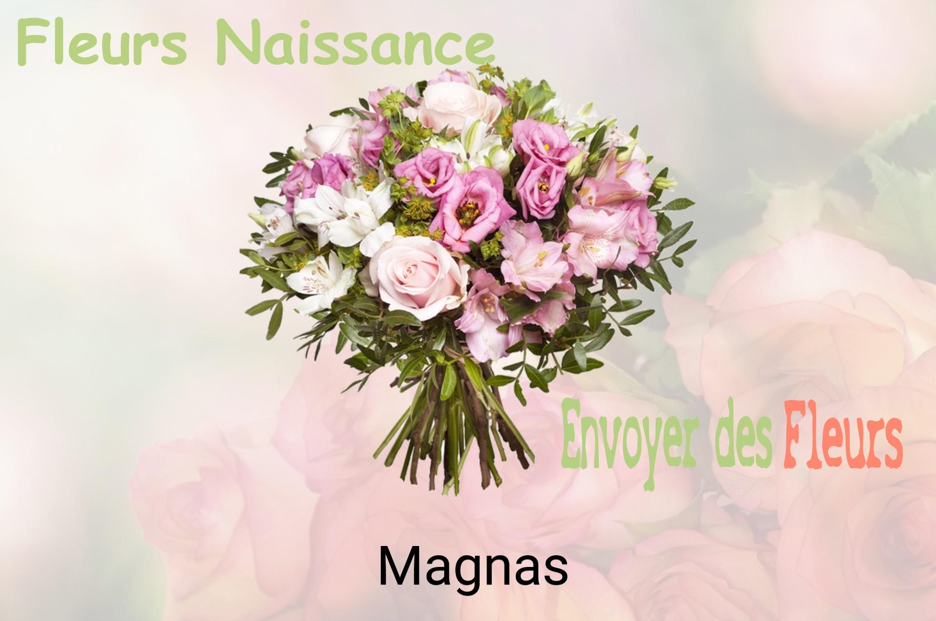 Bouquet de fleurs de naissance livré à Magnas