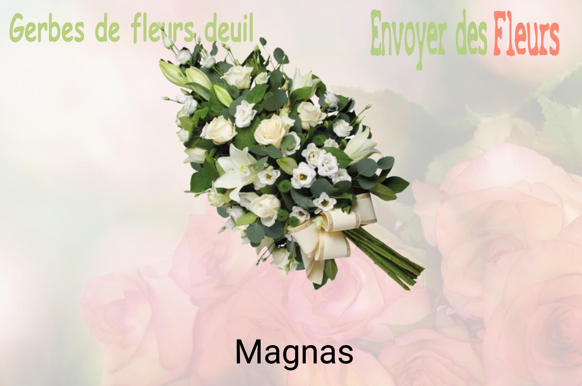 Gerbe de fleurs de deuil livrée à Magnas